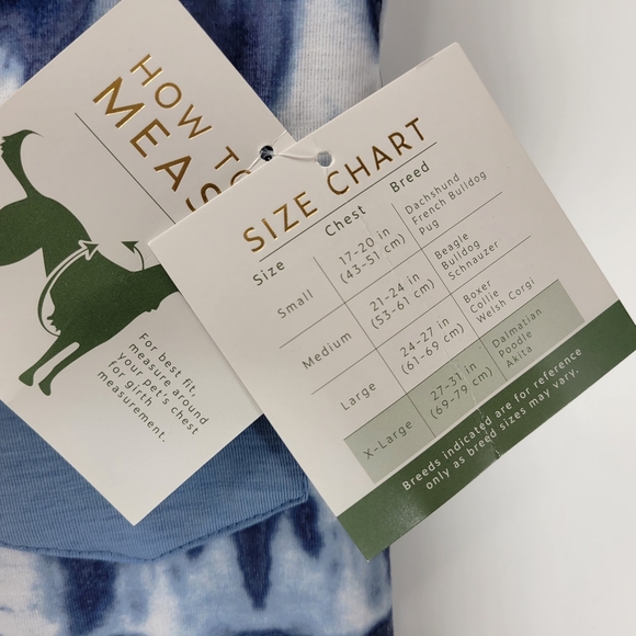 Sport Pet Living Dog Tie-Dye Pocket T Shirt Fun Outfit Costume Size XL Blue - Picture 7 of 11